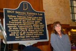 Linda Sparkman and Indiana Eugenics Marker, 2007 